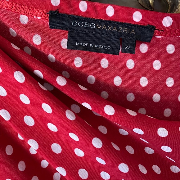 BCBGMaxAzaria red polka dot skirt - Picture 6 of 7